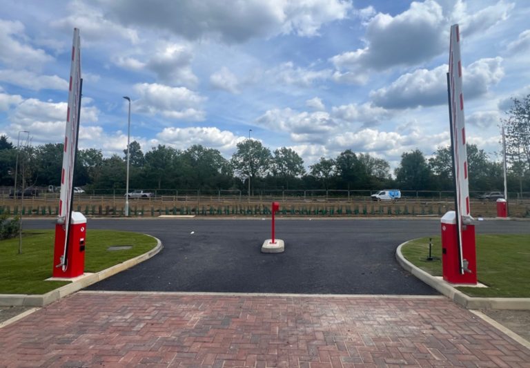 Installed barriers on site.